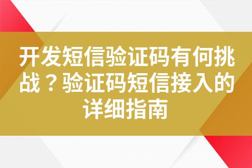 開發短信驗證碼有何挑戰?驗證碼短信接入的詳細指南