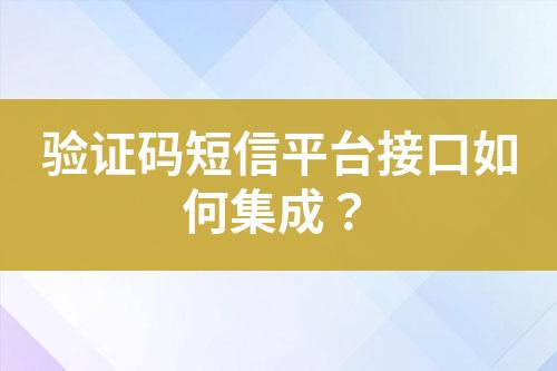 驗(yàn)證碼短信平臺(tái)接口如何集成？
